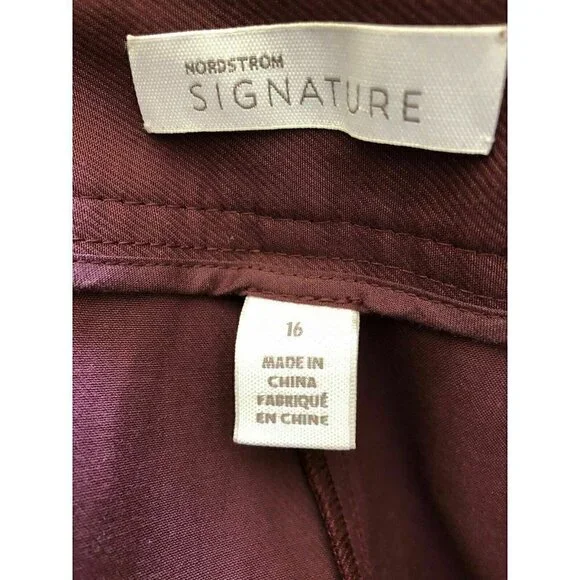 Nordstrom Signature Womens Purple Knit Slim Leg Crop Twill Pants Size 16 - Picture 6 of 12